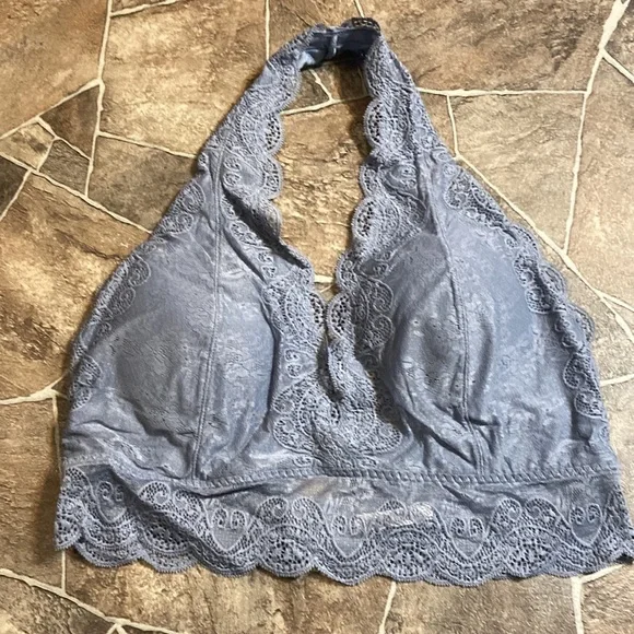 New Zenana Outfitters Sexy Lace Halter Bra Sz 1X/2X/3X Green, Slate Blue & Wine - Picture 10 of 11